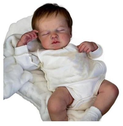 Scnbom Reborn Babys lebensechte babypuppen Madchen 20zoll 50cm wie echtes Puppen silikon Toddler (Khaki)