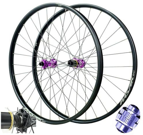LPYDWZ MTB Fahrrad Radsatz 26/27,5/29 Zoll, Zentralverriegelung DT/54T Fahrradfelge Hybrid/abgedichtete Lager Steckachse 12x148MM for 7/8/9/10/11/12-Gang(Purple,26 er)