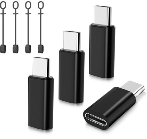 TiMOVO Adaptador Hembra Lighting a USB C con Lazo Antipérdida, Negro
