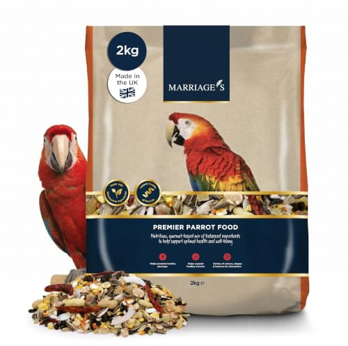 Marriages - Premier Parrot Food 2kg, Parrot Seed with Oats and Peanut Kernels, Wholesome Bird Seed, Bird Food Packed with Fibre and Protein