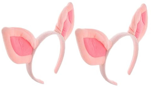 Ipetboom 2stücke Schweineohren Stirnband Aus Süßes Ohren-stirnband Für Mädchen Festtags-stirnband Party Kopfbedeckung Cosplay Accessoire