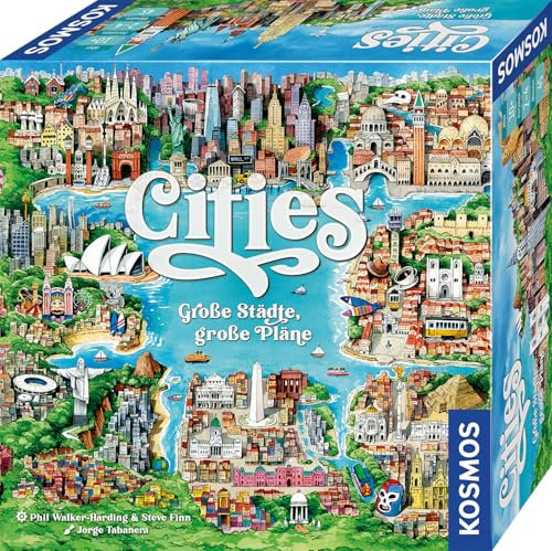 KOSMOS 685096 Cities - Große Städte, große Pläne, Städtebauspiel, Brettspiel für 2-4 Spieler, Gesellschaftsspiel ab 10 Jahre