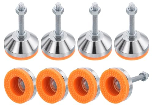 sourcing map 8 Pack Adjustable Heavy Duty Leveling Feet, 50mm/2 Dia Base M8 x 50mm Thread Anti-slip Shock-absorbing Furniture Leveler Legs for Workbench, Machine, Cabinet