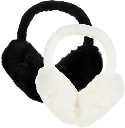 VALICLUD 2stücke Warme Plüschige Ohrenschützer Damen Faltbare Leichte Ohrwärmer Für Kalte Winter Weiche Bequeme Ohrenwärmer Für Damen Und Mädchen Schützende Modische Winteraccessoires