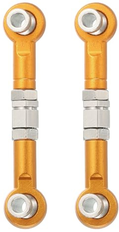sourcing map 2 Pcs Steering Servo Turnbuckle Rod RC Aluminum Alloy Linkages for HSP 1/10 94123 On-Road RC Car (Gold Tone, 38mm)