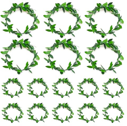 THXFUNAREA 16 anelli per tovaglioli, anelli per tovaglioli a forma di foglia intrecciati a mano, riutilizzabili per riunioni di famiglia, Natale, Ringraziamento, picnic, feste, hotel, decorazioni