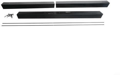 Lawnoval Kit asta per tenda da camino, regolabile, con mantovana, struttura in metallo, supporto per porta in rete, per apertura camino, 76-122 cm, nero