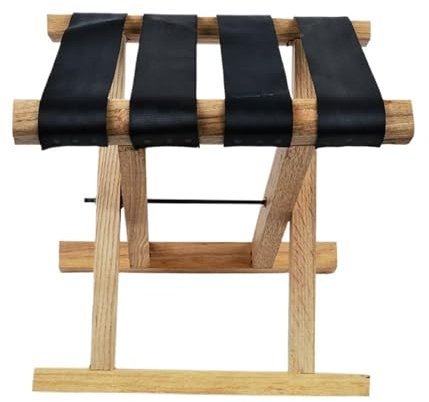 JCXIOC Klapphocker aus Holz Tragbarer Klappstuhl aus Holz, Outdoor-Reiseausrüstung, Retro-Picknickbank, Handhocker, Retro-Holzstuhl(32cm)