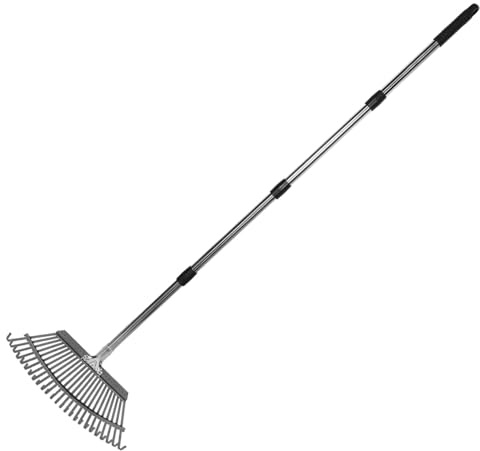 WEKADRIN Rastrillo De Jardín De Dientes Rastrillo De Acero Inoxidable para Césped para Rastrillar Aflojar Tierra y Recolectar Mantillo Jardines y De Flores