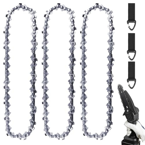 3 cadenas de sierra de 20 cm, 3/8 pulgadas, 1,1 mm, 33 TG, compatible con Einhell FORTEXXA 18/20 TH & GC-LC 18/20 Li T, cadenas de motosierras compatibles con WORX WG349E.9