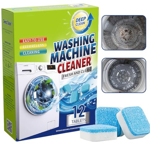 24Pcs Washing Machine Cleaner, Washing Machine Cleaner Deep Clean, Washing Machine Tablets for Drum, Tub & Pipe, Washing Tablets Laundry for Front & Top Load Washer, 1 Pack for Year-Round Supply