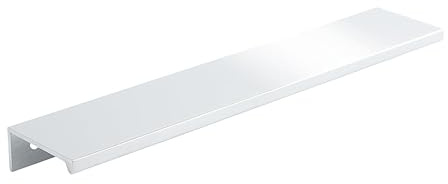 cyclingcolors Möbelgriff 340 mm Profil Lucata Aluminiumgriff für Schublade, Schrank und Möbeltür, Möbelbeschlag für Schrank, Küche und Schlafzimmer, Chrom