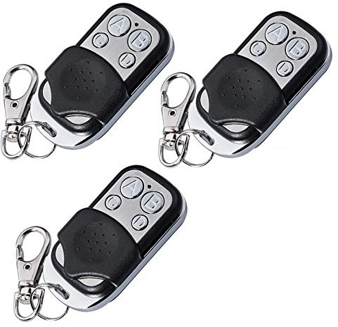 3 Stk. Schartec Universal Handsender 433 MHz - Funk Fernbedienung 4 Kanal Garagentoröffner 433,92 MHz für Garagentorantrieb - Torantrieb - Alarmanlage - garage door remote control Dublicator Cloning