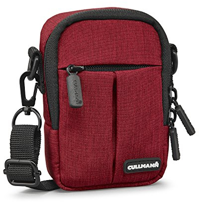 Cullmann 90222 MALAGA Compact 300 rouge sac caméra étui pour appareil photo compact hydrofuge Rip-Stop polyester avec revêtement PU sangle de transport poche avant passant de ceinture