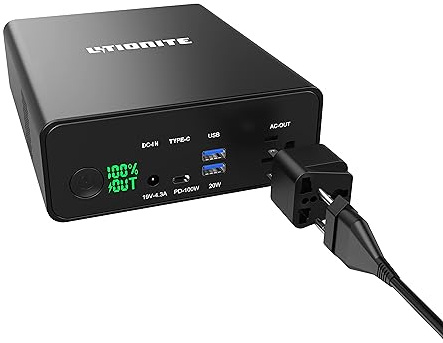 LITIONITE Dragon 130W / 80.000mAh Powerbank Mini-Generator Tragbarer Akku - 1x AC Steckdose 220V - 2X USB-A - 1x PD3.0 USB-C (100W Max) - Ladegerät für Drohne/Laptop/Tablet/Lampe/TV/PC/Elektrofahrrad