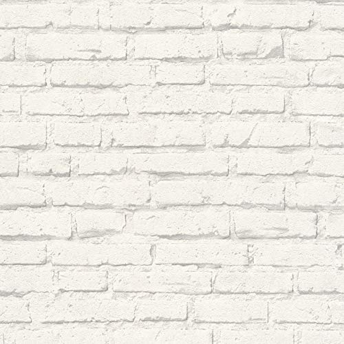BRICOFLOR Vliestapete | Steintapete Tapete Steinoptik Tapete Stein - Grau, Weiß | 10,05 x 0,53 m = Rolle 5.33 m²