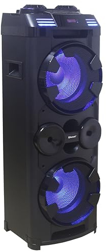 Reflexion PS20BT Jumbo DJ Karaoke PA-Anlage, mit Lichteffekten (Bluetooth, True Wireless Stereo, Radio, USB, AUX, Mikrofon, 1200 Watt), schwarz