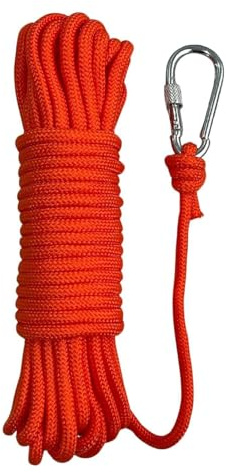 BeGrit 8mm Bootsseil 30m Polypropylen Seil Boot Fenderleine Orange | Ankerleine Kajak Festmacher Tauwerk für Bootsport Camping Fischen Wandern