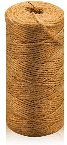 Juteschnur 100 Meter Garten Kordel 3-Lagig Bastelschnur Natur Jute Schnur Jutegarn Schnur 2 mm Jute-Schnur Dekokordel Perfekt für DIY Kunstgewerbe Gartenarbeit