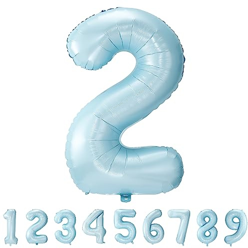 Geburtstag zahlen luftballon 2 jahre Folienballon Kindergeburtstag Deko blau-Mädchen Junge Geburtstag 2 jahr 40 - 101cm Folienballon 2 jahre Geburtstags deko-fliegt mit Helium