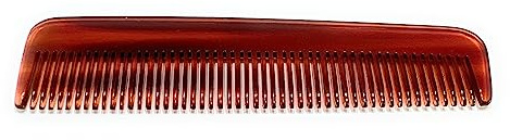 accuo Taschenkamm gesägt + handgemacht 10 cm gleichmäßige Zahnung (275) | havanna-braun, Bartkamm, Augenbrauen-Kamm, Zähne karliert, gratfrei, saw cut + handmade, gefertigt aus Cellulose-Acetat