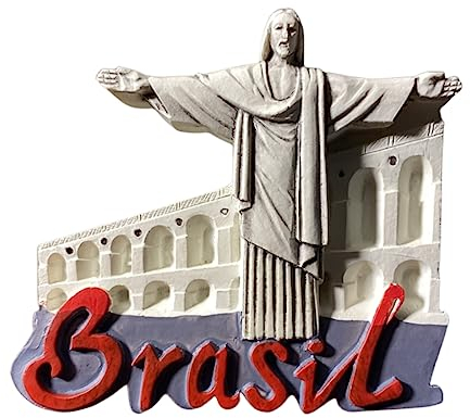 Moiilvcla Statue von Jesus, Rio de Janeiro, Brasilien, Kühlschrankmagnet, Reise-Souvenir, 3D-Kühlschrankdekoration, Magnetaufkleber, Bastel-Kollektion