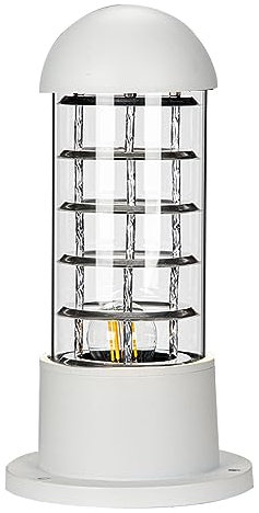 Mengjay Lampada a colonna E27 Lampade da Esterno Rotonde IP44 Impermeabile Luci colonna per esterni Giardino Villa Lampada a pilastro di Alluminio Cortile Lampada da Prato (C)