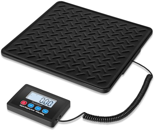 Fuzion Shipping Scale, 440LB x 10g High Accuracy Digital Postal Scale, Durable Alloy Steel Platform, Heavy Duty Scale for Packages, Postage, Luggage, Battery and AC Adapter Powered
