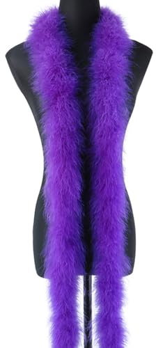 2m 8cm Federboa Truthahnfedern Boa,Flauschige Plüsch-Feder Boa Federstola Federschal Federgirlande für Weihnachtsbaum Hochzeit Basteln Burlesque Karneval Party 20er Jahre Kostüm Deko,ca. 20g Lila