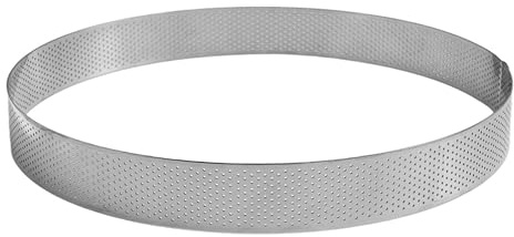 Gobel - Cercle à pâtisserie perforé inox professionnel - Ø 28 cm - h 3,5 cm | Fabriqué en France ; Ø28cm, h3,5cm, micro-perforé pour une cuisson parfaite de vos pâtisseries ; inox pro, démoulage facile