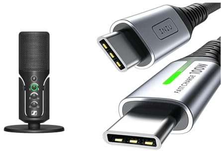 Sennheiser Profile USB Mikrofon mit Tischstativ - Plug & Play-Design & INIU USB C Kabel