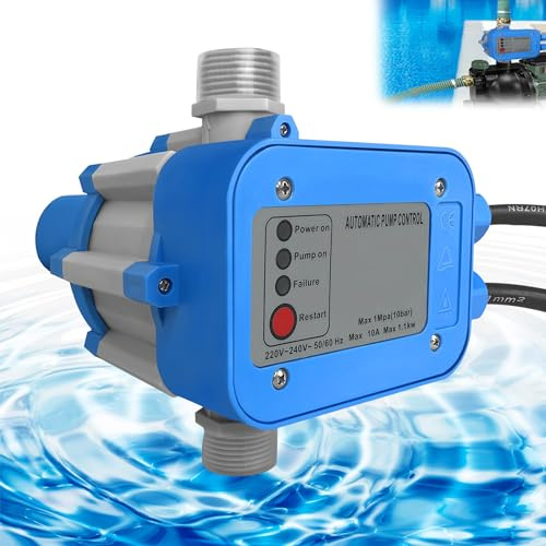 CEEDIR Elektronische Druckschalter Druckschalter Pumpensteuerung mit Stecker Gartenpumpe Wasserpumpe max 10 Bar IP65 für Hauswasserwerk Gartenbewässerung Tiefbrunnenpumpen