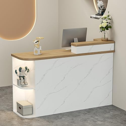 Tresen Bar Theke Laden-Theke Verkaufstheke Große Empfangstheken Abschließbare Schubladen und Ablagefächer Messetheke Stehpult für Firmenhallen Hotelrezeptionen Bekleidungsgeschäften.(Right,COLOR2_80X5