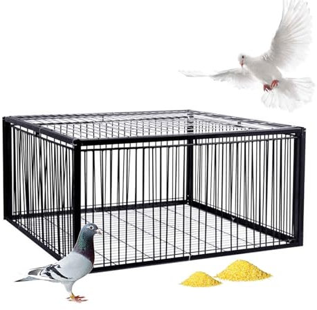 MBBTAG Cage Piège À Poulets Et Oiseaux, Piège À Oiseaux Automatique, Piège Pigeon, Anti Pigeons Pour Balcon, 4 Conception D'une Entrée À Sens Unique, Piège À Moineaux, Piège À Oiseaux Anti-fuite(Noir,