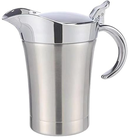 Stainless Steel Thermal Gravy Boat Hinged Lid Kitchen Gadget Kitchen Tool