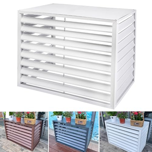 Genérico Unidad Exterior de Aire Acondicionado de Aluminio con Cubierta Superior, Valla de Aire Acondicionado para Unidades Exteriores, contraventanas para estantes de Flores, para protección exterio