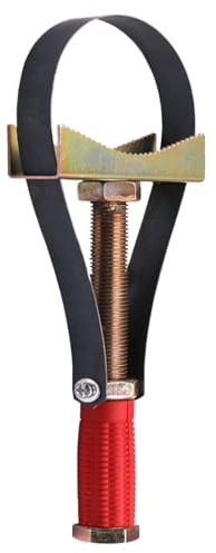 Kustimantu Clé de filtre à huile réglable, extracteur de filtre à huile - Appareil de réparation pour moto - Outil de retrait de filtre d'huile de voiture - Clé de sangle réglable - Accessoires de
