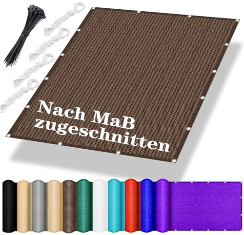 Voile D’Ombrage Rectangulaire 300 x 390 cm, HDPE Respirant - Protection Solaire - UV Protection, Toile Ombrage, Filet Dombrage Rectangle, pour Patio Jardin, Terrasse,Extérieur, Balcon, ‎Marron
