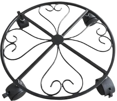 Supporto mobile per piante a rotolamento, in metallo, resistente, con ruote, vassoio per interni, per patio, giardino, esterno, cortile, espositore, 30 x 30 cm