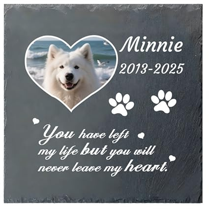 Umitive Personalisiertes Windspiel mit Foto & Gravur, Erinnerungsgeschenk für verstorbenen Hund, Individuelles Haustier-Gedenkgeschenk, Mitgefühl-Geschenk zum Abschied (Style C)