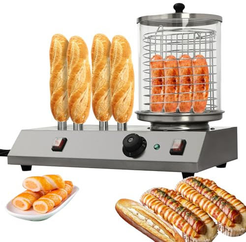 Commercial Hot Dog Machine with Temperature Control and 4 Toaster Rods, Ideal for Food Service Businesses