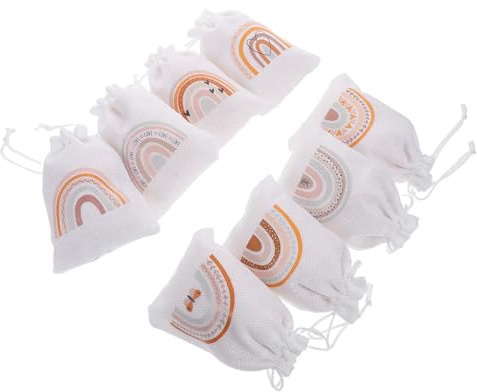 Beavorty 8 Stück Bunte Geschenktüten aus Jutestoff mit Kordelzug Sichere Aufbewahrung Boho Stil für Hochzeiten und Geburtstagsfeiern