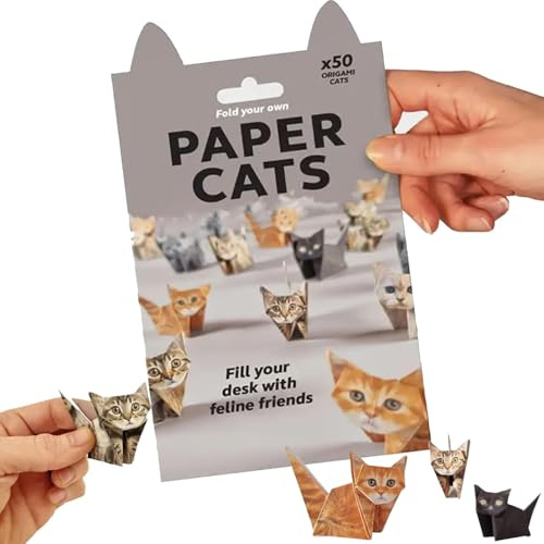 DIY Paper Cats Kit, 50PCS DIY Paper Cats Craft Kit, Fun Craft Activity for Adults & Kids, Desk Decoration & Gift for Animal Lovers (Cat)