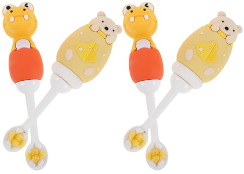 Beavorty 4piezas Cepillo De Dientes Suave Años Cepillo De Dientes Extra Suave Dibujos Animados Herramienta De Limpieza Bucal Para Bebés y Pequeños