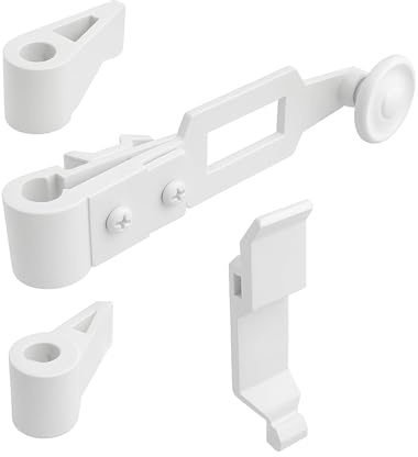 Kit Réparation Espagnolette Standard pour Volets Battants et Persiennes – Fermeture Sécurisée avec Poignée, Embouts Courts, Support 2 Vantaux – Polyamide Résistant - Garantie 1 an (Blanc)