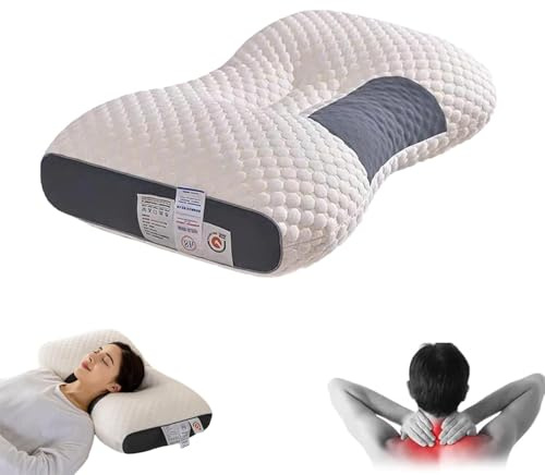 SAP Senpai Oreiller cervical doux non pliable pour aider au sommeil avec design ergonomique confortable ventilé et rembourrage élastique pour la protection de la colonne vertébrale s'adapte à