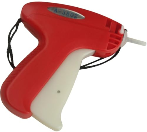 WRITWAA Attache-Étiquettes Plastique Rouge Multifacette pour Vêtements Pistolet Étiqueteur Aiguilles Fines Outil D’Étiquetage Prix Pratique pour Boutique et Usage Professionnel