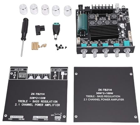 SEAFRONT Modulo Amplificatore BT a 2.1 TPA3116D2 Supporto Chip 50Wx2 100W Stereo Mini Amp Board Subwoofer Modulo Audio Ad Alta Potenza per Altoparlanti Fai da Te