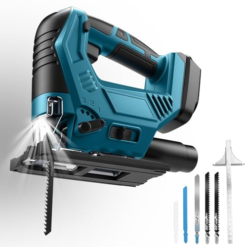 Cordless Jigsaw Compatible with Makita 18V Battery, Brushless Motor