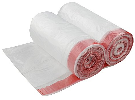 Eudokky 50L Cordon de Serrage Sac Poubelle, Transparent, 2 Rouleau/120 Compte